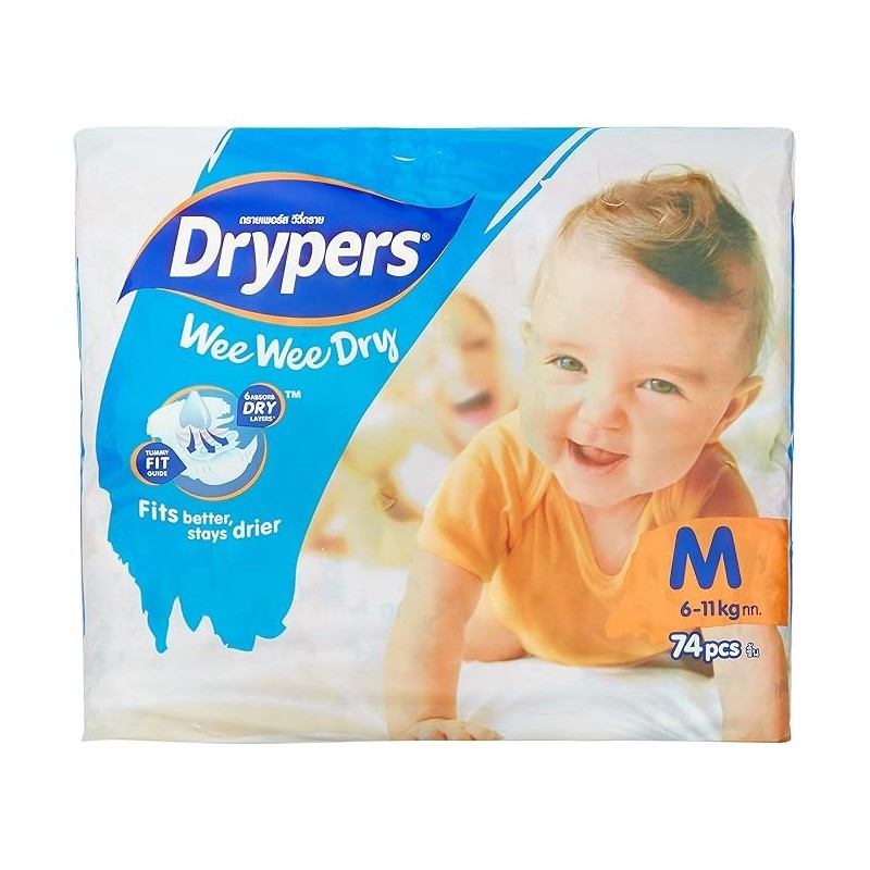 Drypers Wee Wee Dry | Comes in Small, Medium & Large Sizes